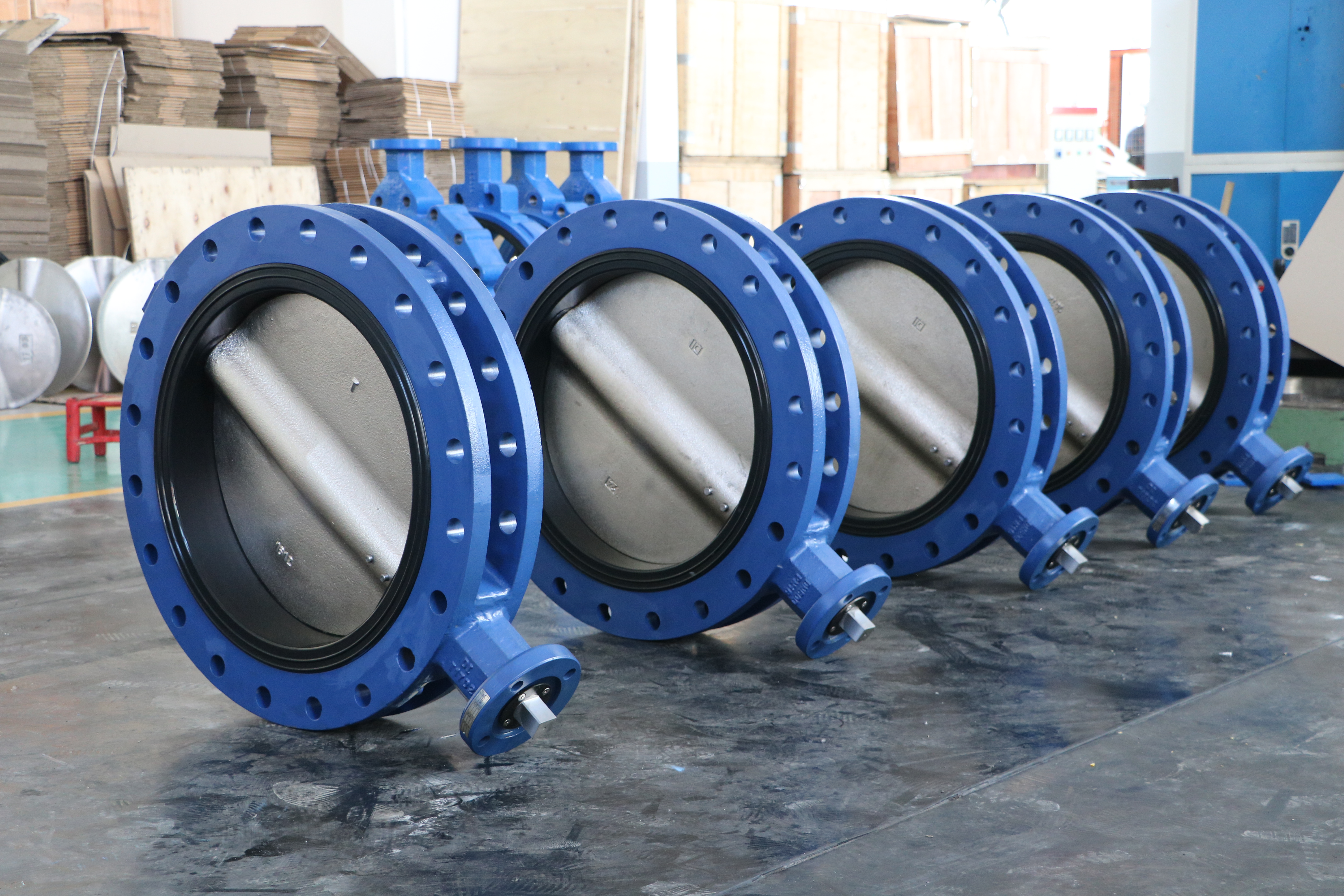 5 Double Flange U قسم CF8 CF8M فراشة صمام