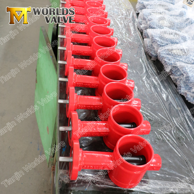 صمام فراشة الأخدود EPDM المطلي بالمطاط PN10 PN16.5