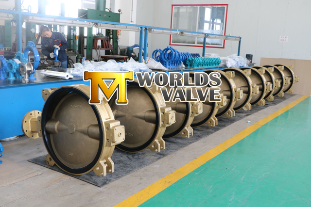 Gunmetal Seawater Butterfly Valve المطاط EPDM NBR BUNA-N البطانة
