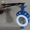 PTFE صمام الفراشة مع قرص مصقول ومحرك هوائي