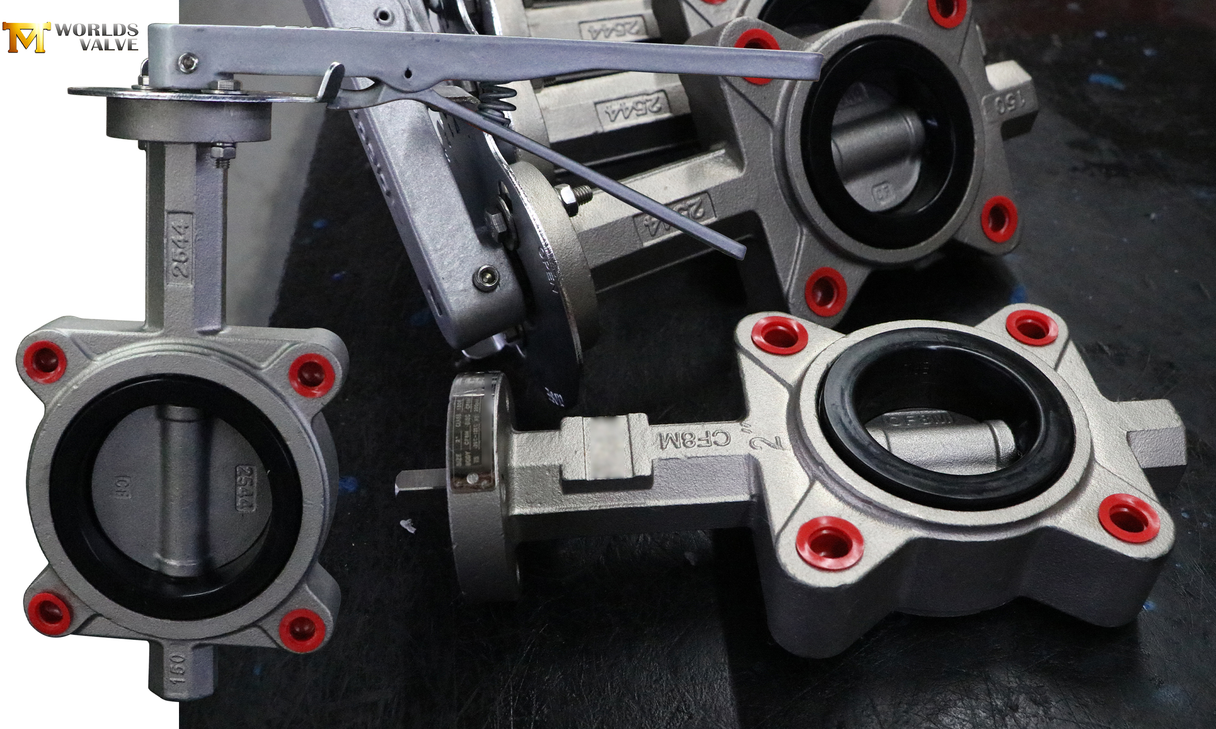 صمام فراشة العروة الفولاذ المقاوم للصدأ الكامل مع رافعة اليد: مقاومة تآكل متفوقة