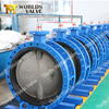 AWWA C504 Double Flange Butterfly Valve AWWAC207 اتصال شفة مع مشغل علبة التروس