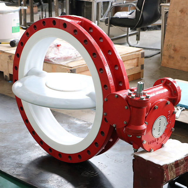 PTFE / PFA Liner Butterfly Valve API609 EN593 قياسي