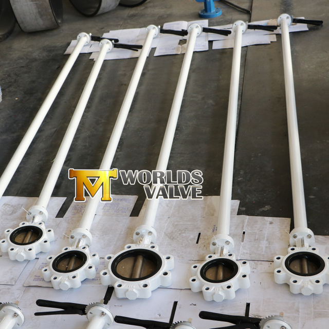 صمام فراشة نوع زاحف ومزدغ مع المغزل الموسعة