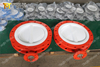 اثنان PCS تصميم الجسم PTFE Liner Butterfly Valves PN10 PN16 CLASS150