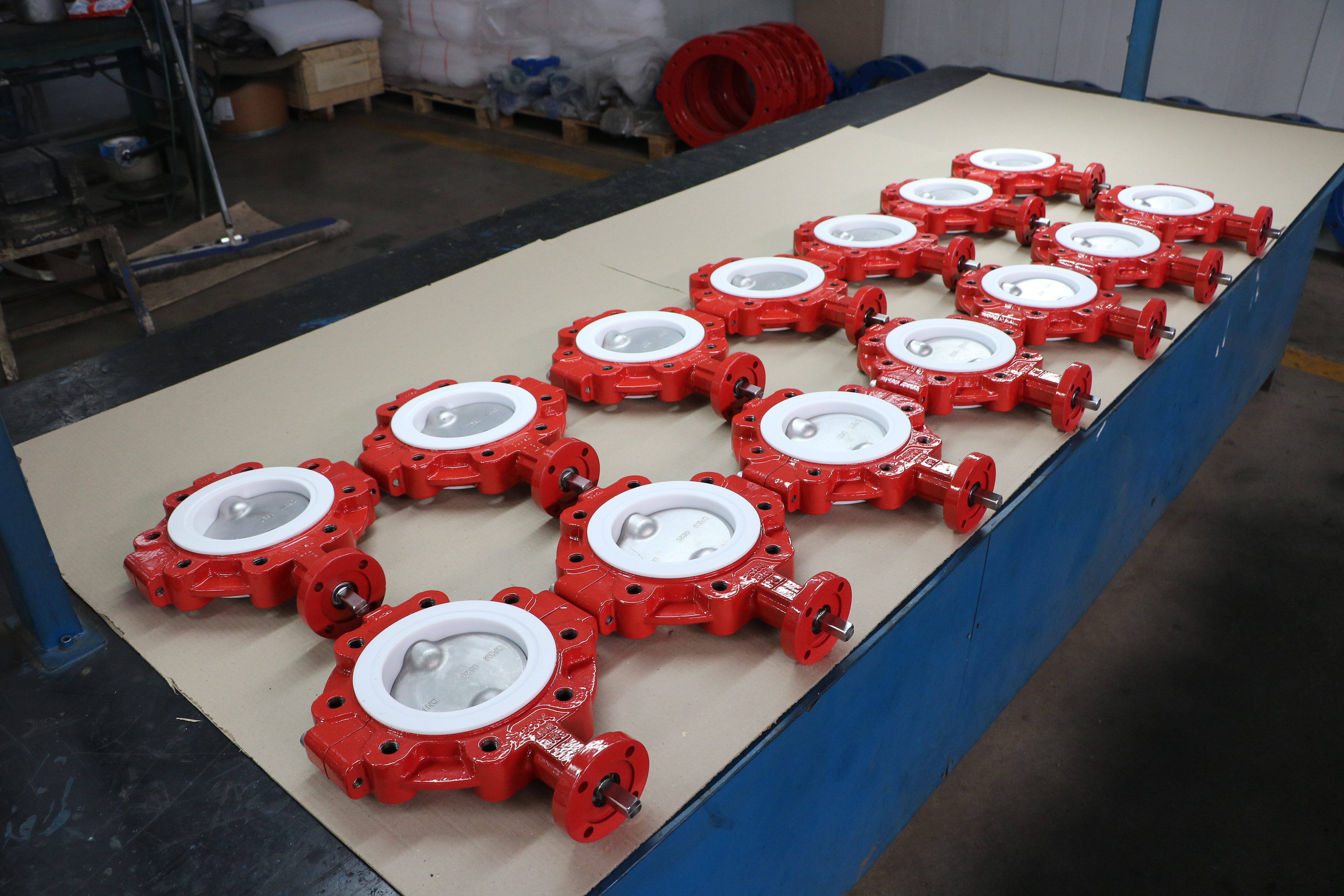6 PTFE المغلفة Lugged Lug Full Lug Butterfly صمام قطعتين الجسم، API609، PN