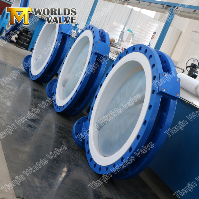 PTFE مبطنة مقسم صمامات الفراشة-مصنع صمامات الفراشة
