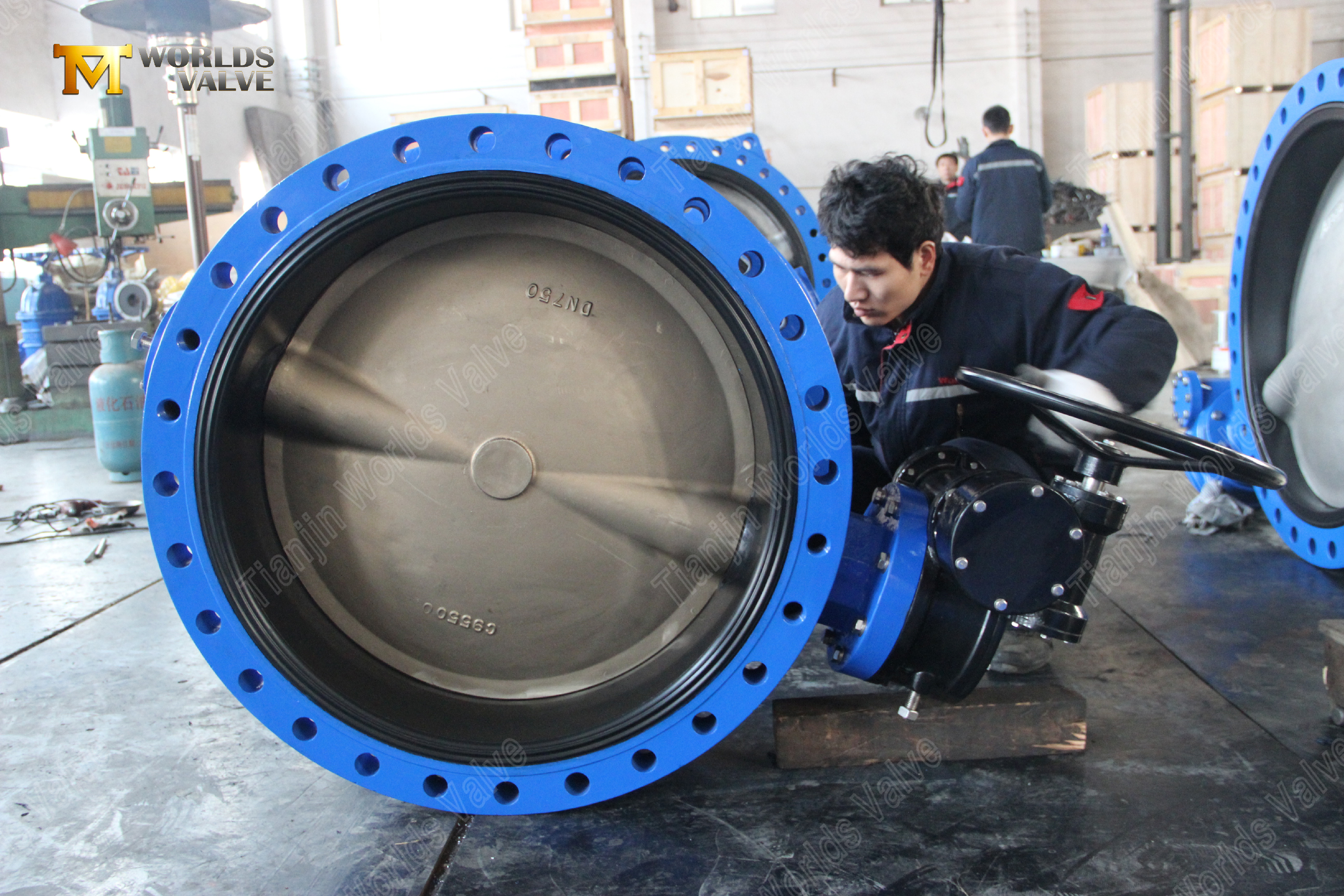 30 صمام فراشة من النوع U C95500 قرص ألومنيوم برونزي مقاوم لمياه البحر (7).jpg
