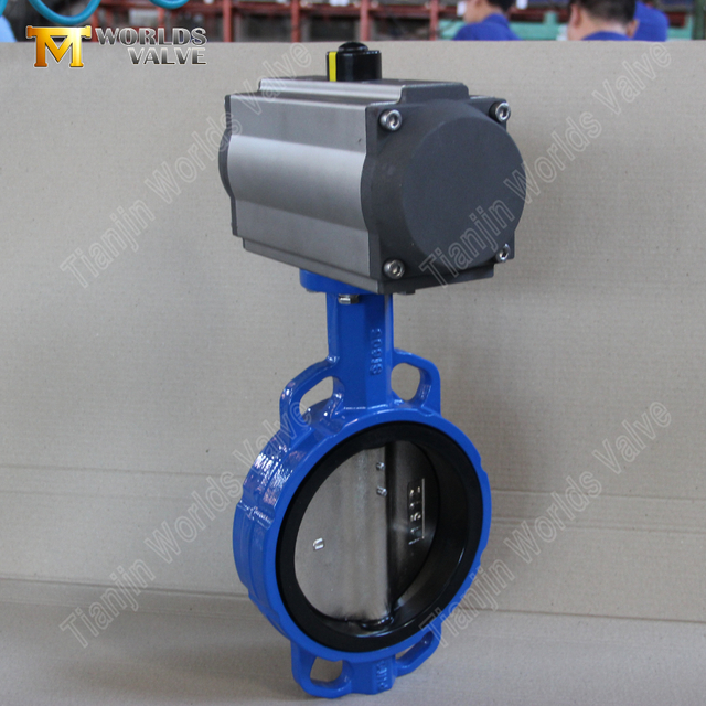 صمام الفراشة لرقاقة حديد الدكتايل | رافعة تعمل
